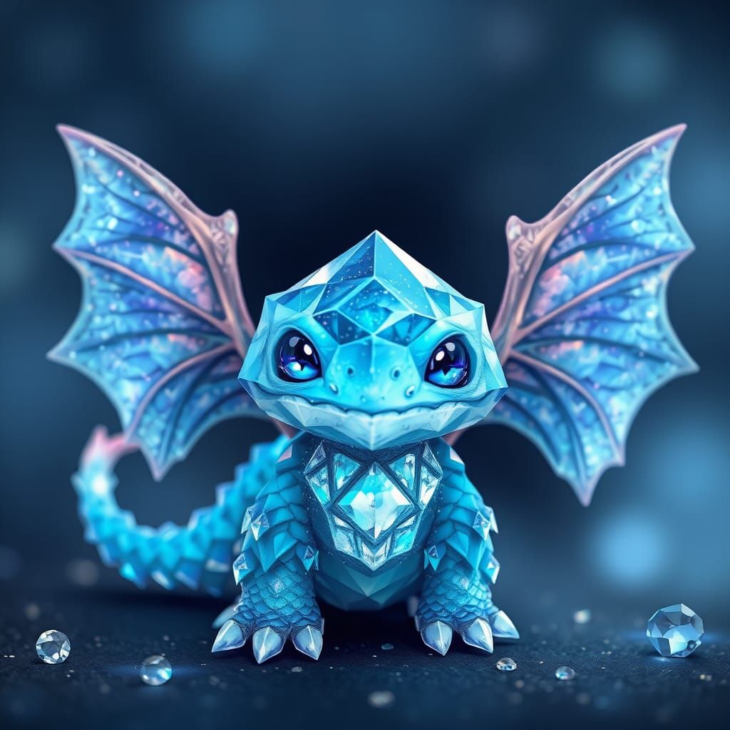 Gem-Toned Monster in Dreamy Pastel Landscape