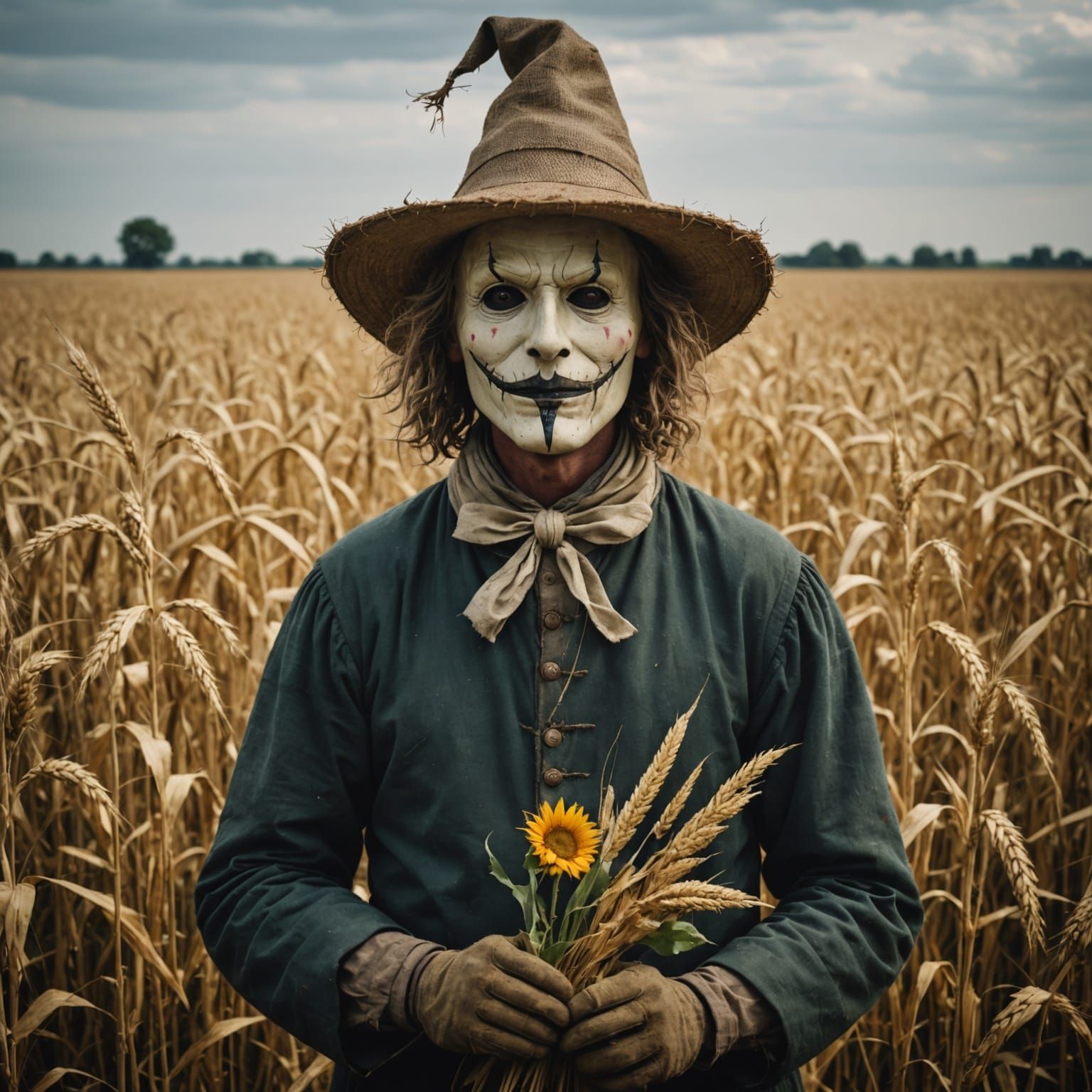 Feldgeister Scarecrow with Cornucopia in Rye Field