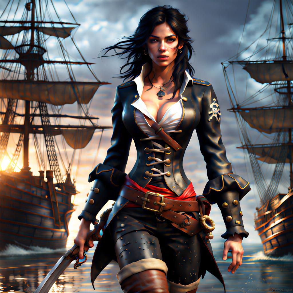 Beautiful Pirate Concept Art in Port Royale