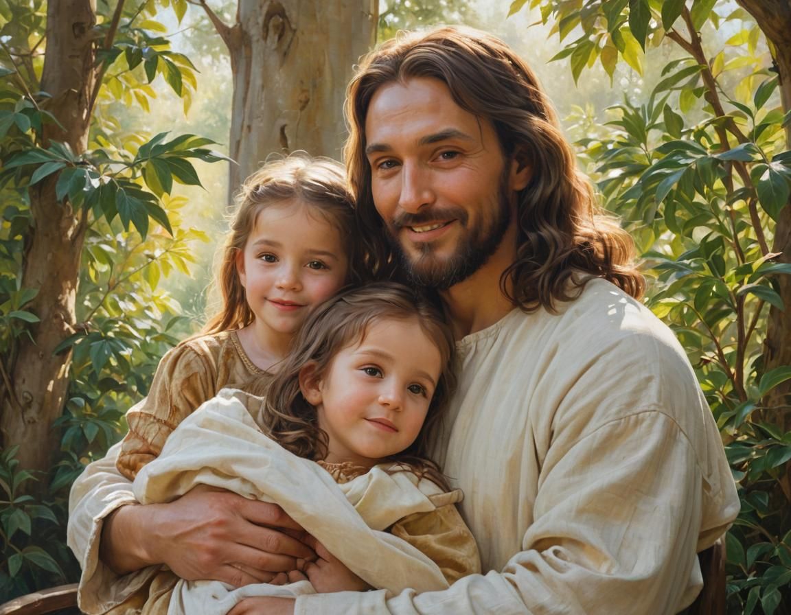 Jesus and Child Portrait in Renaissance Style