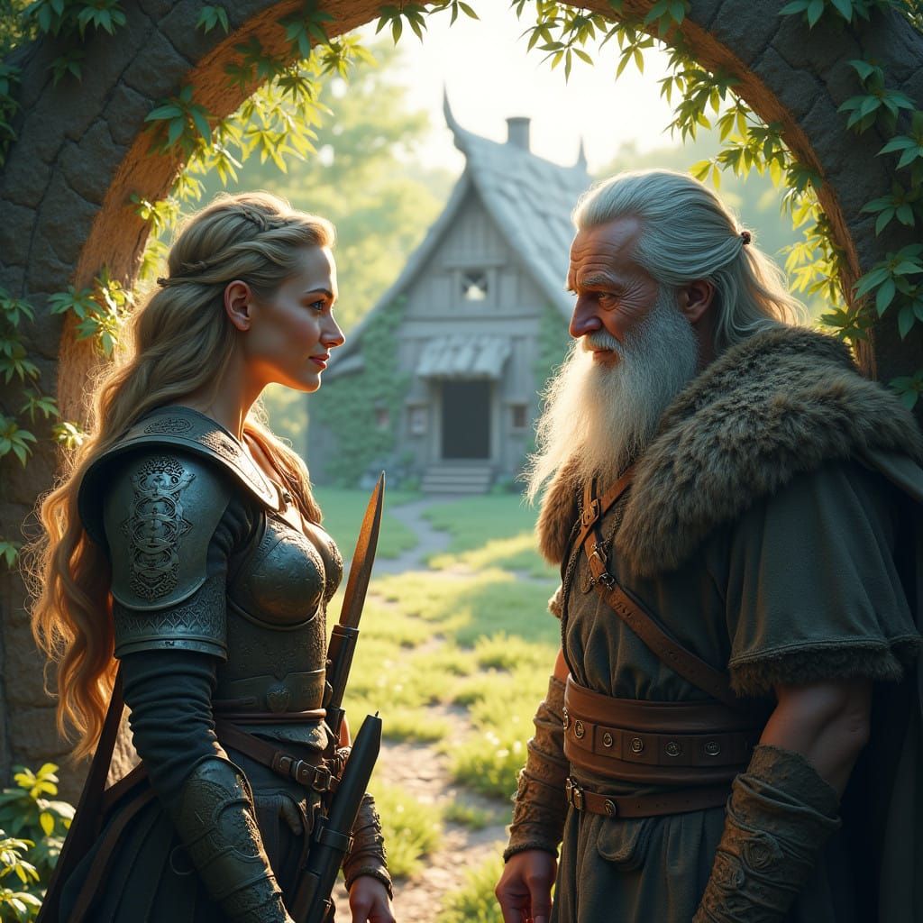 Modern Soldier Meets Viking Warrior in Realistic Portal Scen...