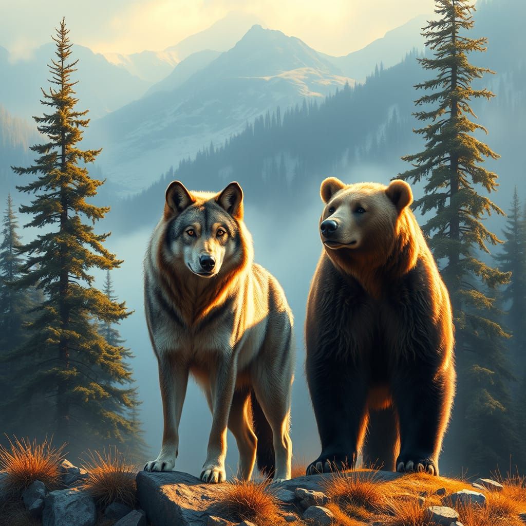 Wildlife Harmony in a Mountain Serenade