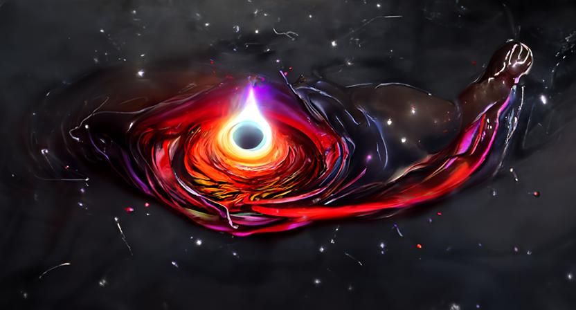 Star Consumed by Black Hole: Astral Cosmic Illustration