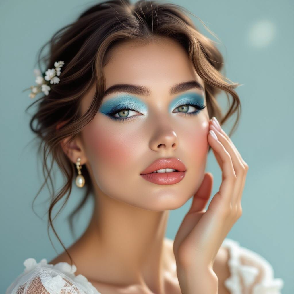 Icy Blue Eyeshadow Inspired by Alphonse Mucha