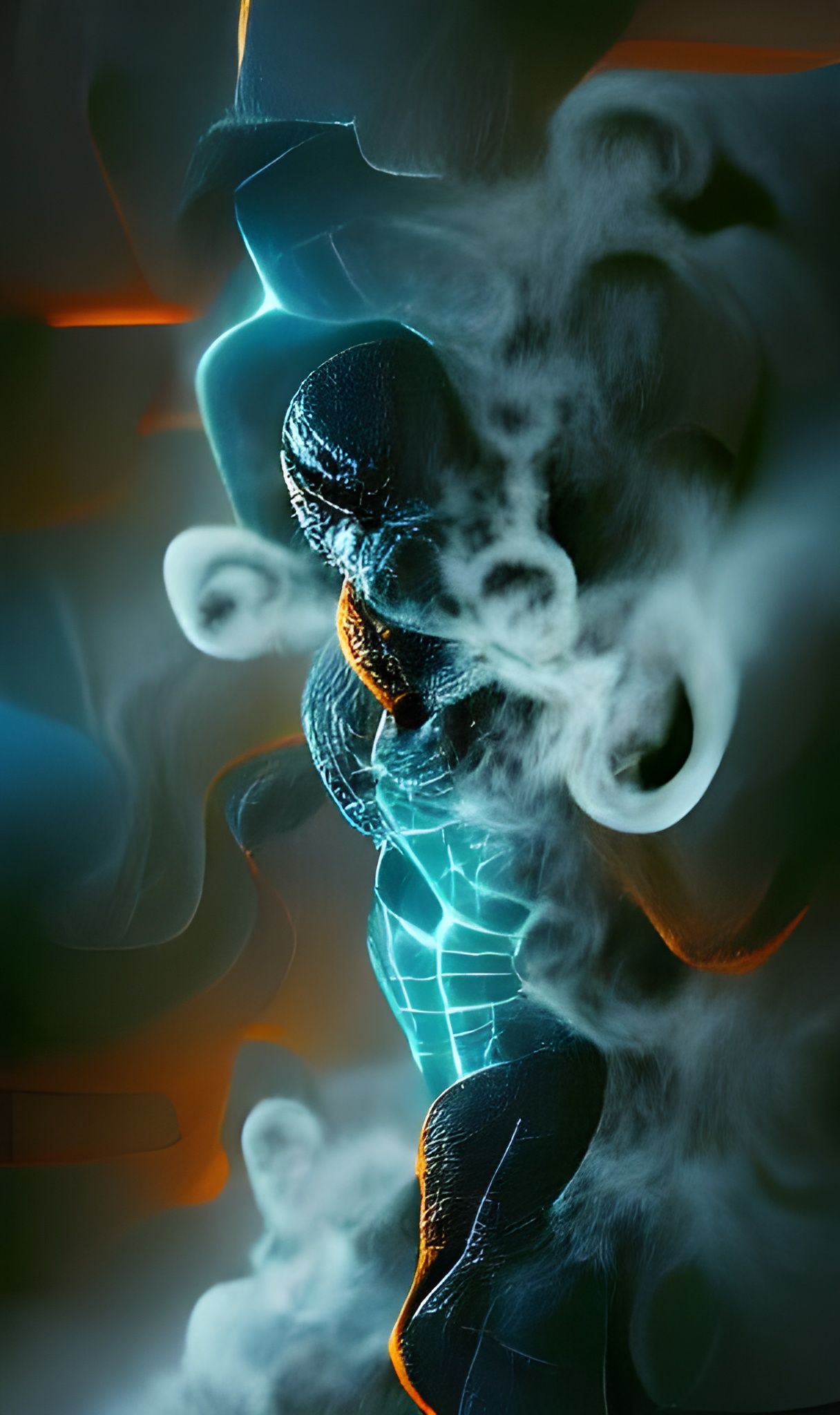 Detailed Smoke Man Science Illustration