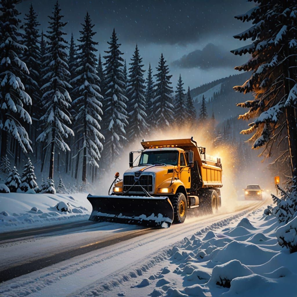 Vibrant Winter Wonderland in Oil Painting