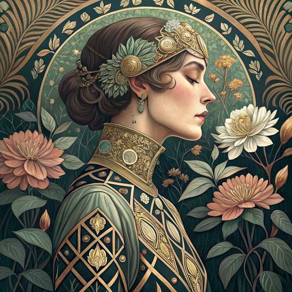 Glamorous Lady in Opulent Art Deco Elegance