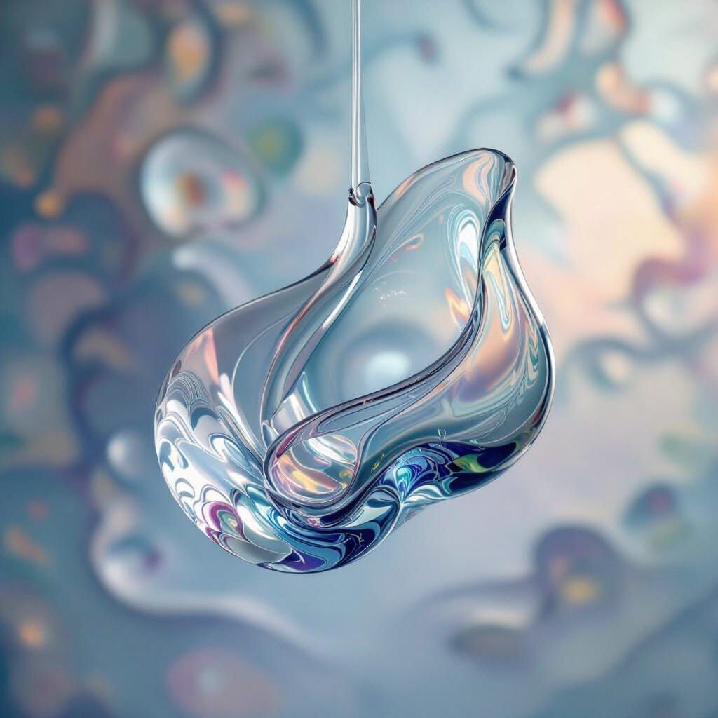 Lace-Like Glass Sculpture in Abstract Expressionist Style