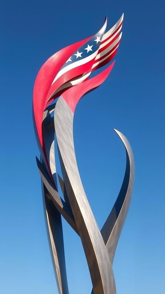 Sculpture Celebrating American Freedom in Organic Modern Sty...