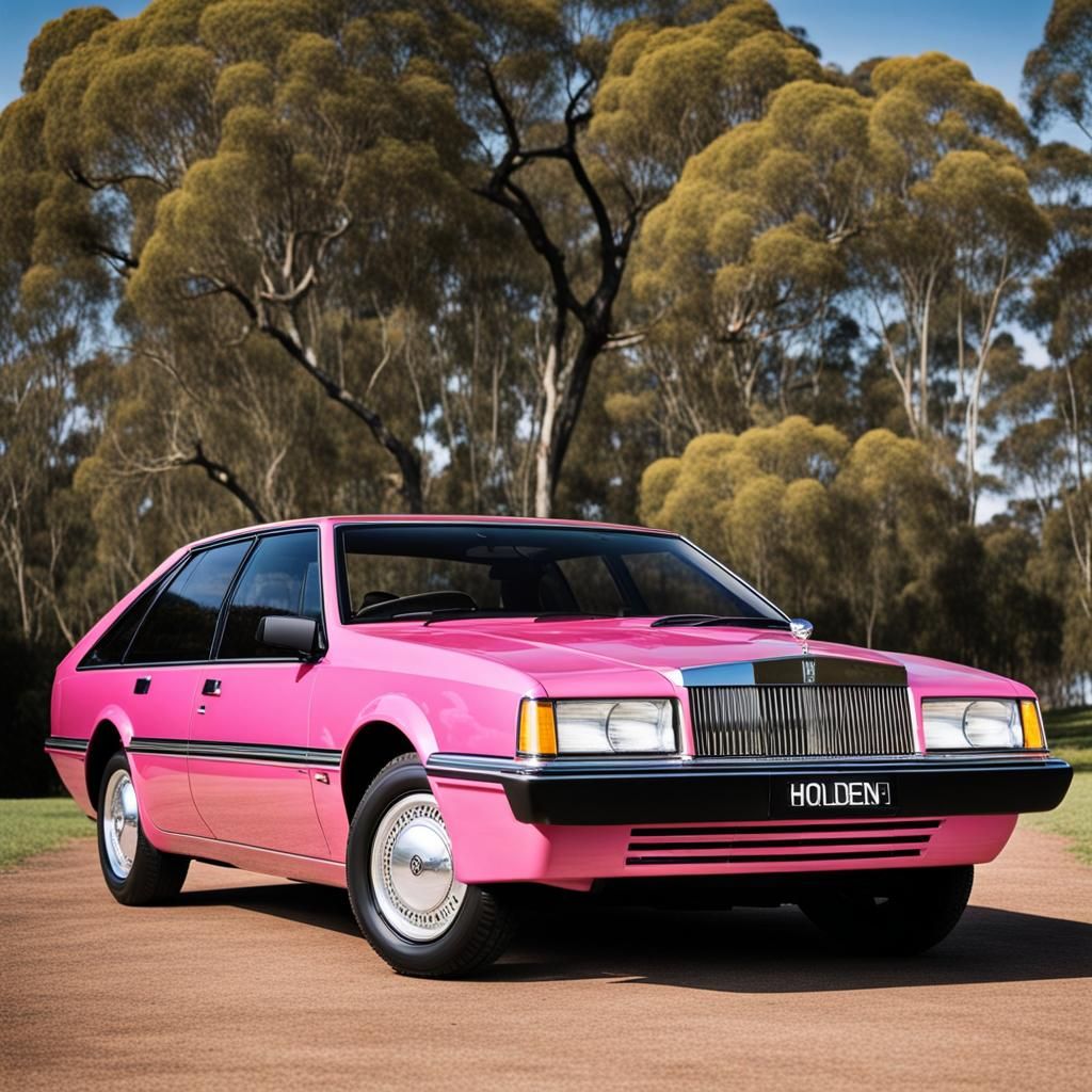 Futuristic Pink and Yellow Rolls Royce Car