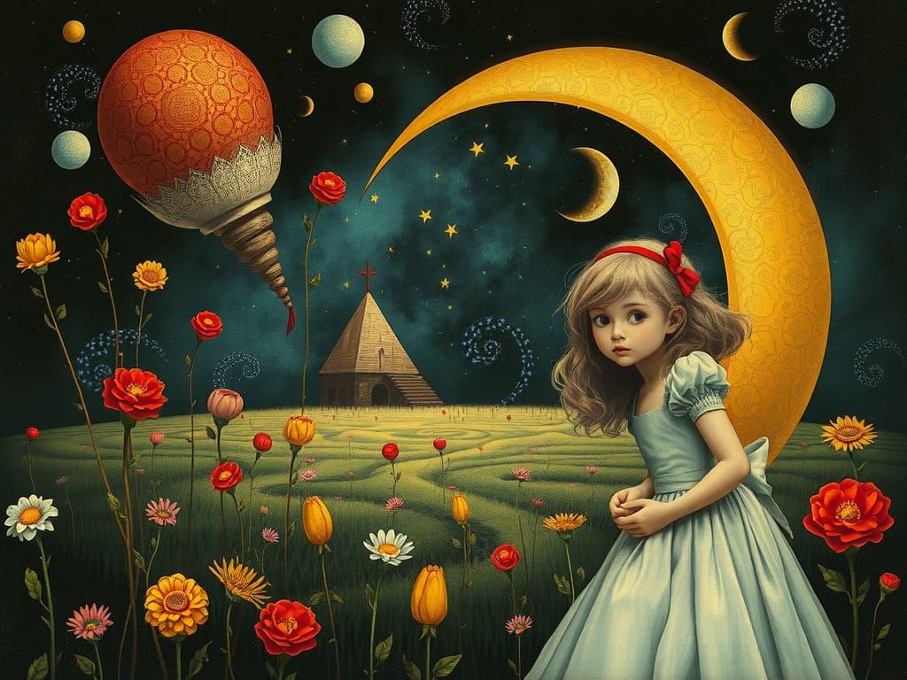 Surreal Fantasy Image Inspired by Čiurlionis and Redon