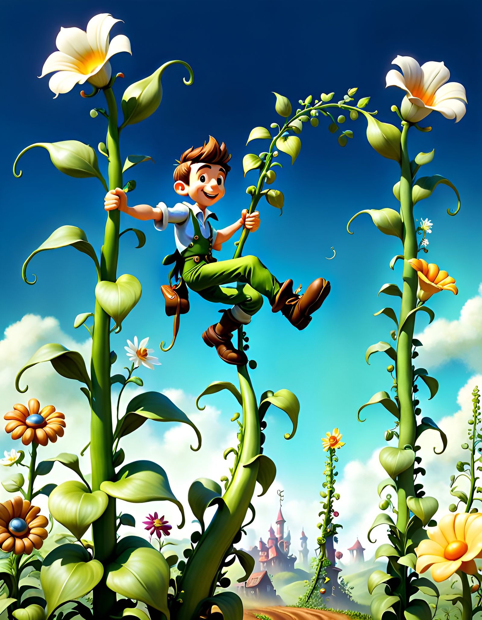 Jack and the Beanstalk Storybook Illustration
