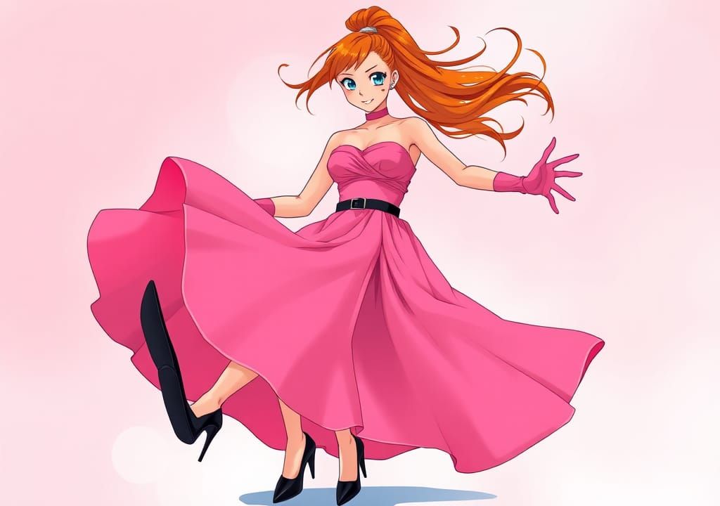 Manga Illustration of Woman Tapping Feet