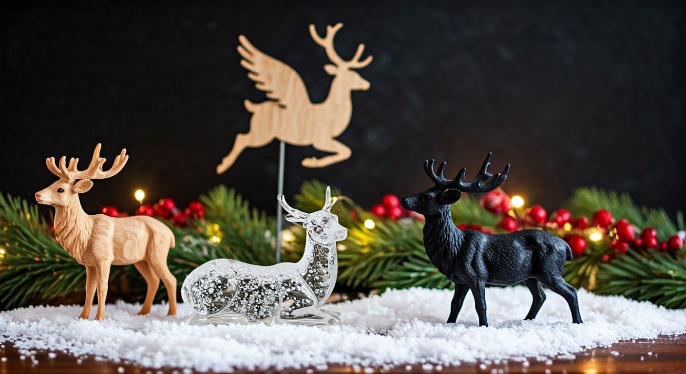 Whimsical Woodland Sculpture in Winter Wonderland
