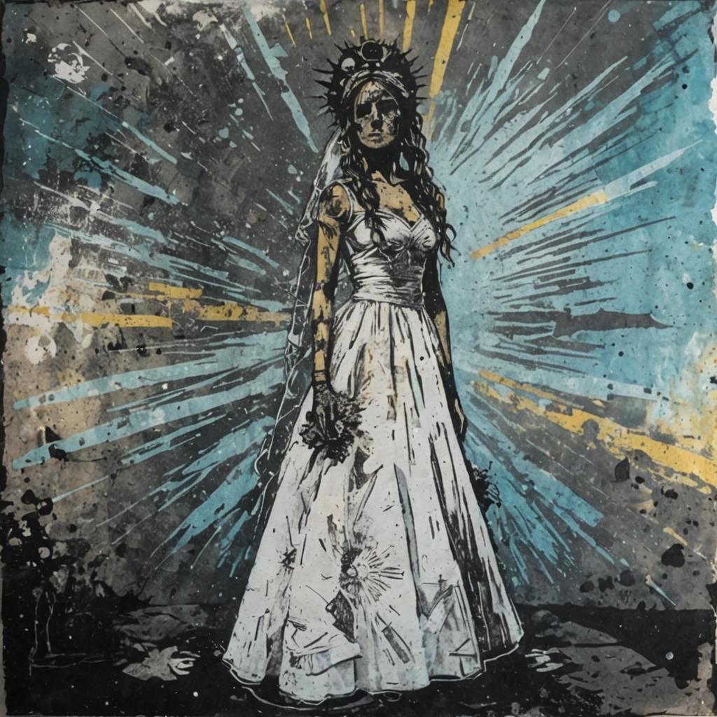 Solar Punk Bride in Post-Apocalyptic Sunscape