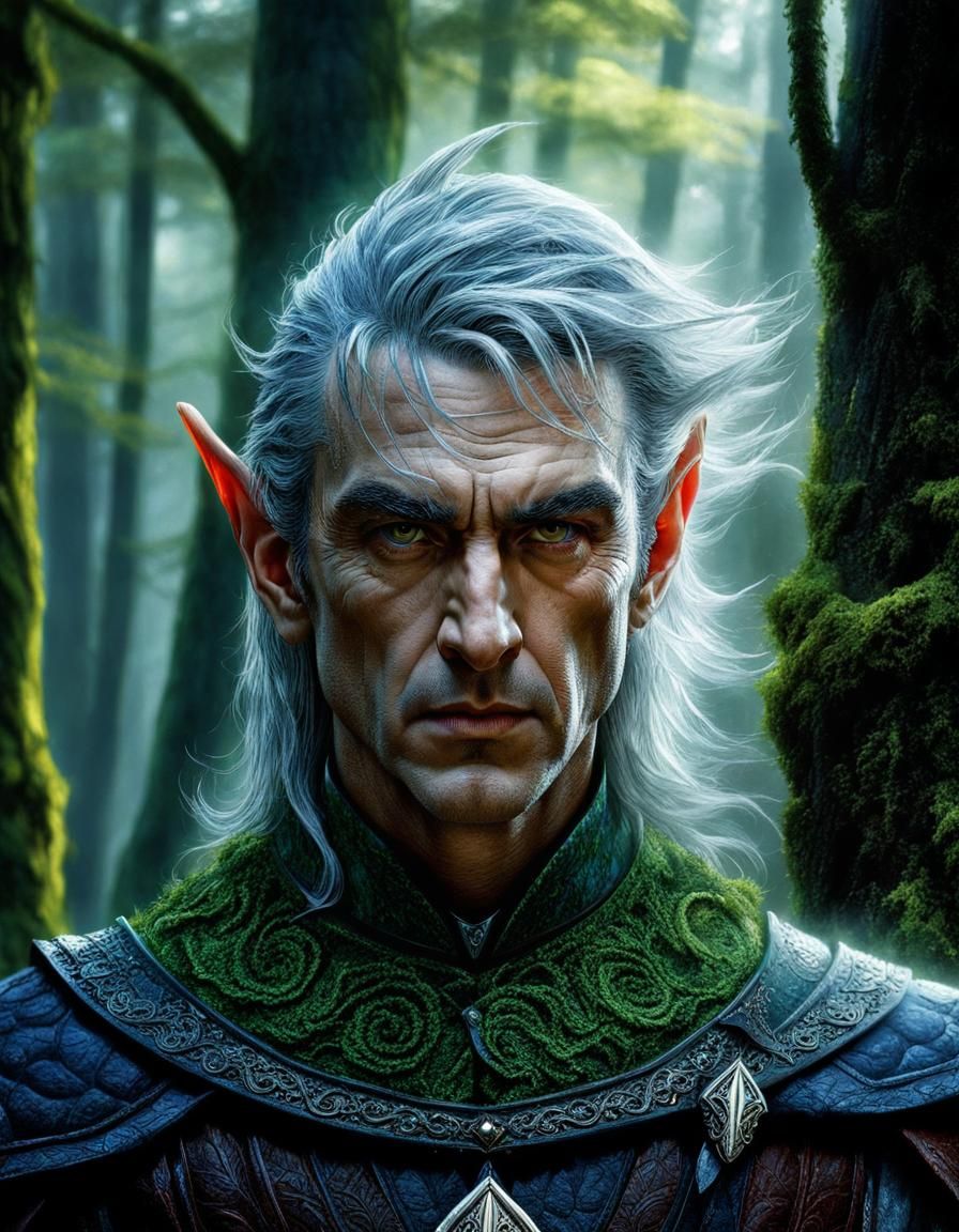 Menacing Elf Portrait in Hyperrealistic Style