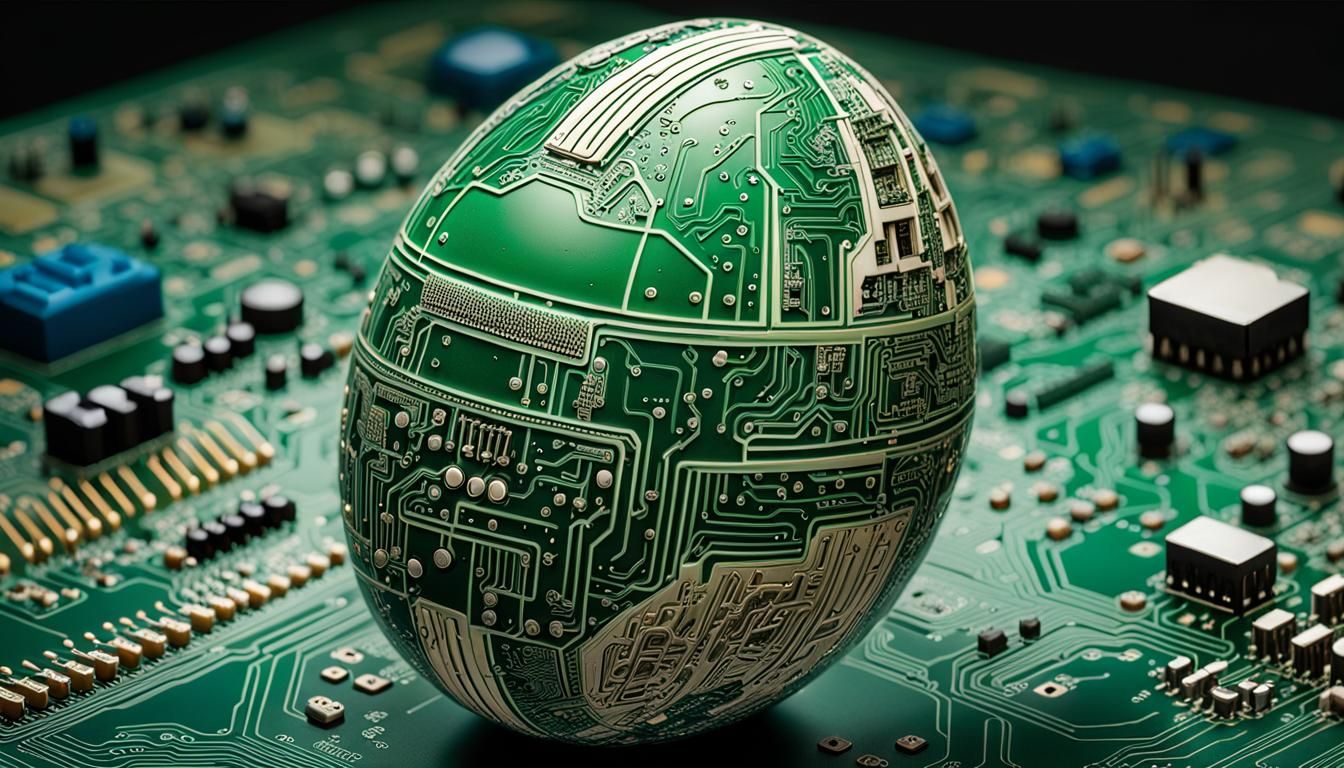 Scrimshaw Egg Reveals Electronic Circuit Blueprint
