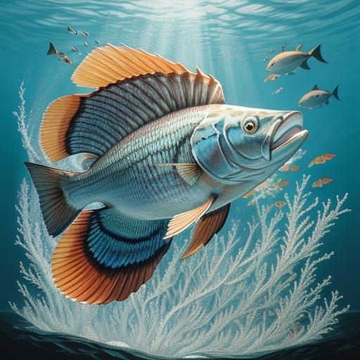 Majestic Indo-Pacific Tarpon in Vibrant Coral Reef Scene