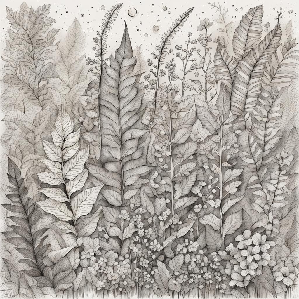 Botanical Ink Sketch of Primitive Life