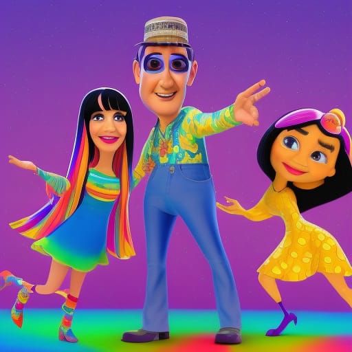 Sonny and Cher in Pixar Style Animation