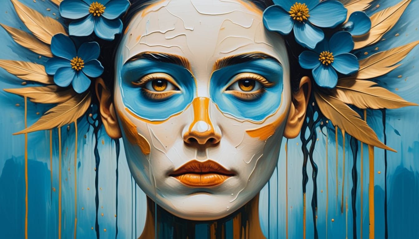 Ethereal Woman Transforms into Blooming Floral Landscape