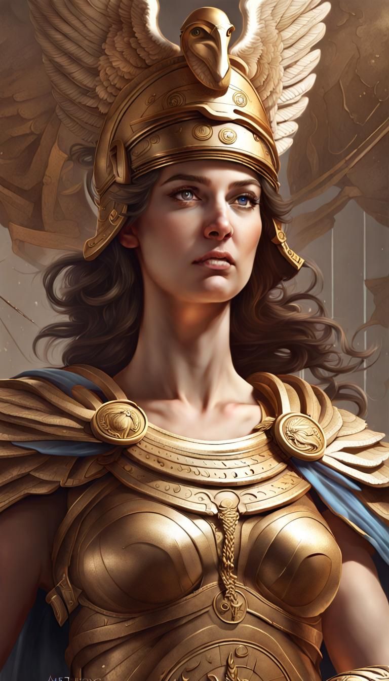 Athena, Goddess of Wisdom and War: Detailed Artstation Image