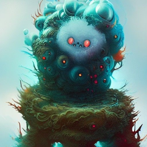 Cute Lovecraftian Monster in Dreamlike Digital Art