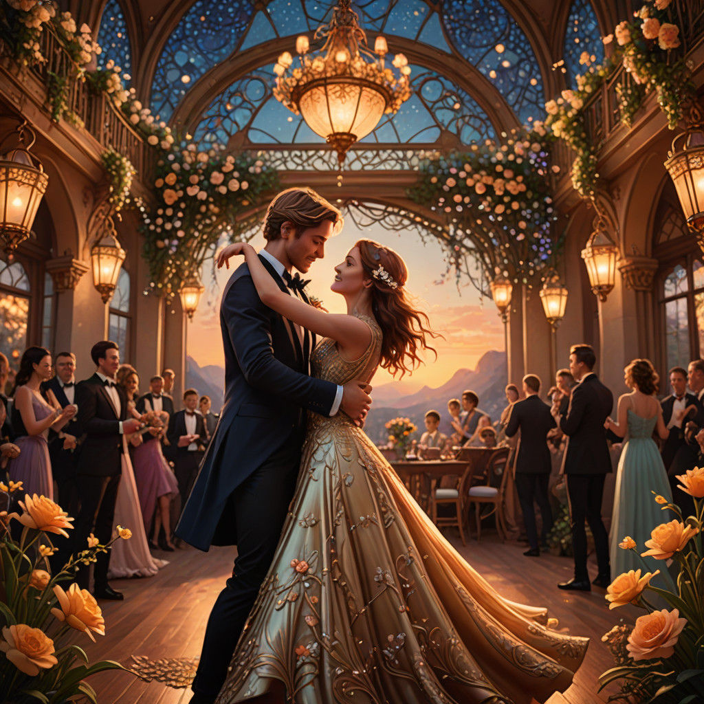 Romantic Whimsy at Enchanted Prom: A Magical Moment in Art N...