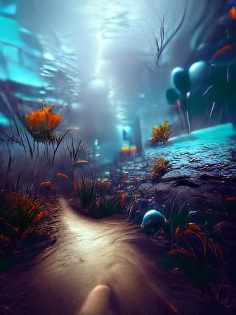 Surreal Underwater Path in 8K Resolution