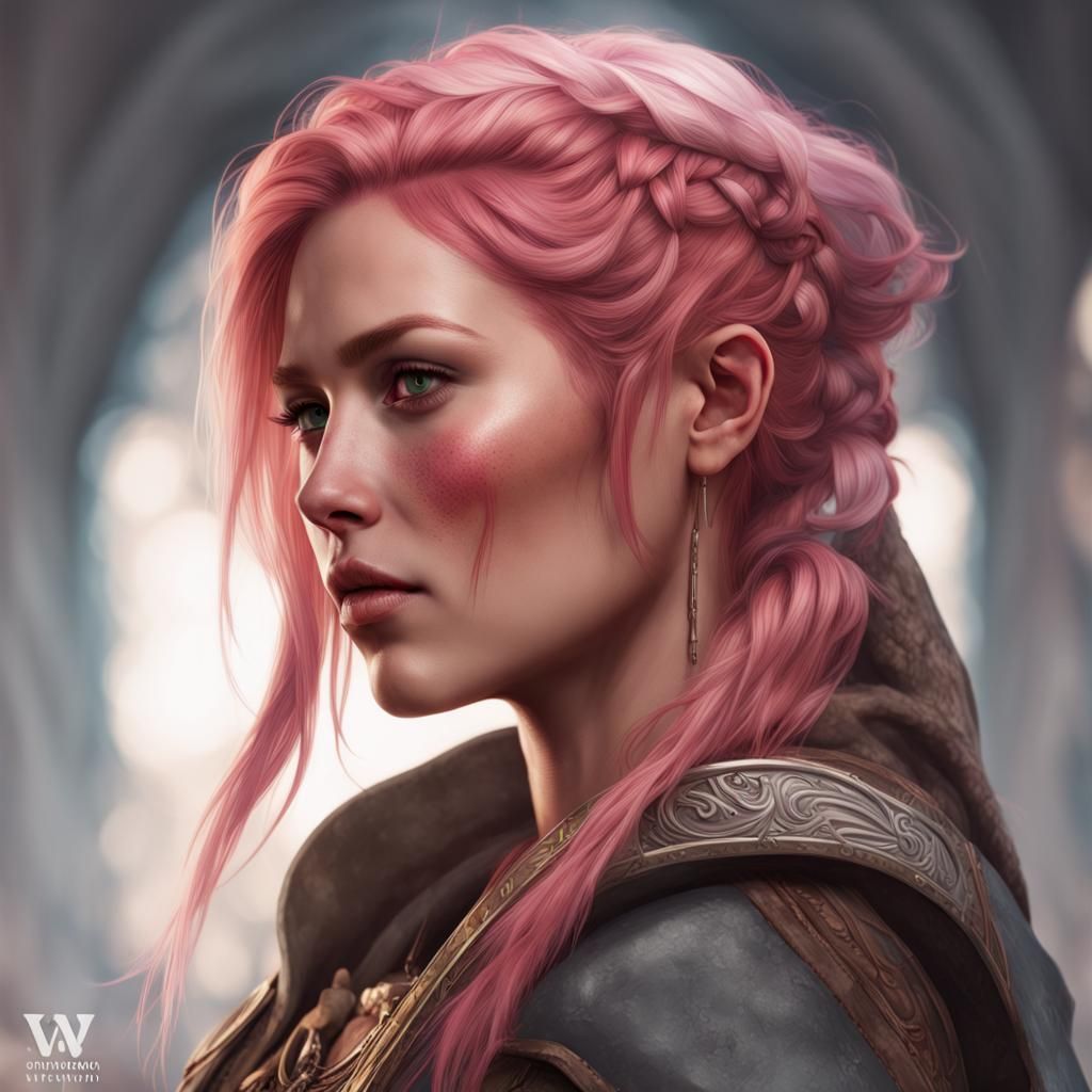 Viking Woman Portrait in Hyperdetailed Digital Art Style
