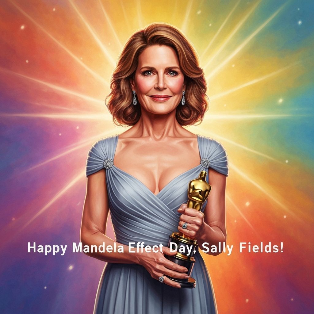 Sally Field Holds Oscar in Hyperrealistic Style
