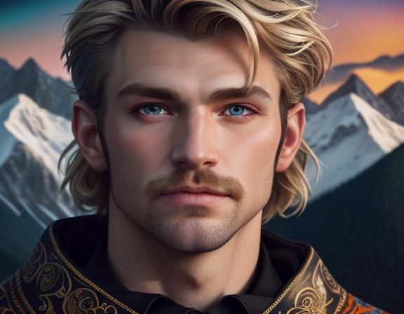 Handsome Mr Blue-eyes in the mountains