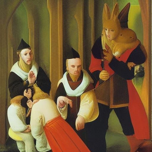 Vicar Rabbit in the Style of Old Masters