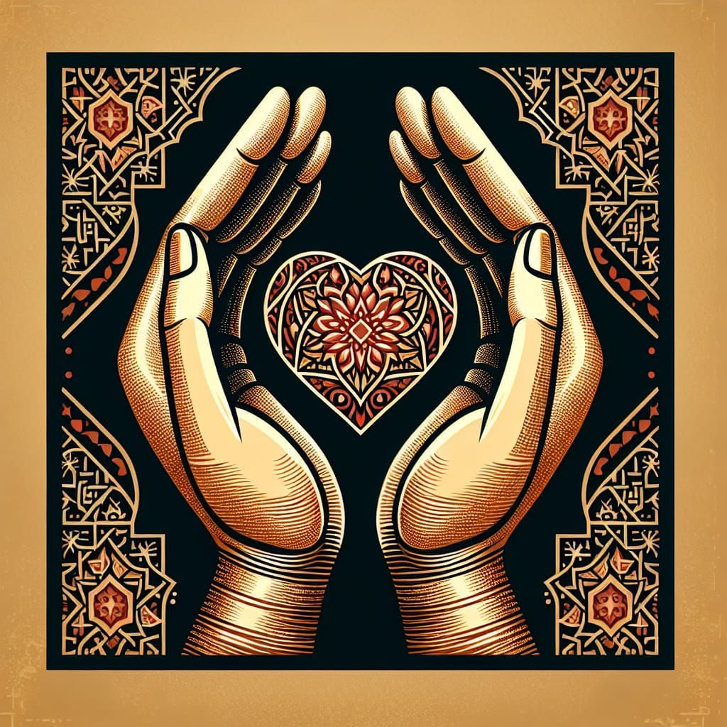 Hands in Gentle Devotion Over a Glowing Heart