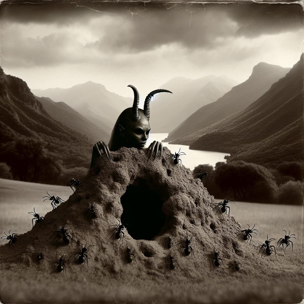 Ominous Vintage Photo of Demon Women