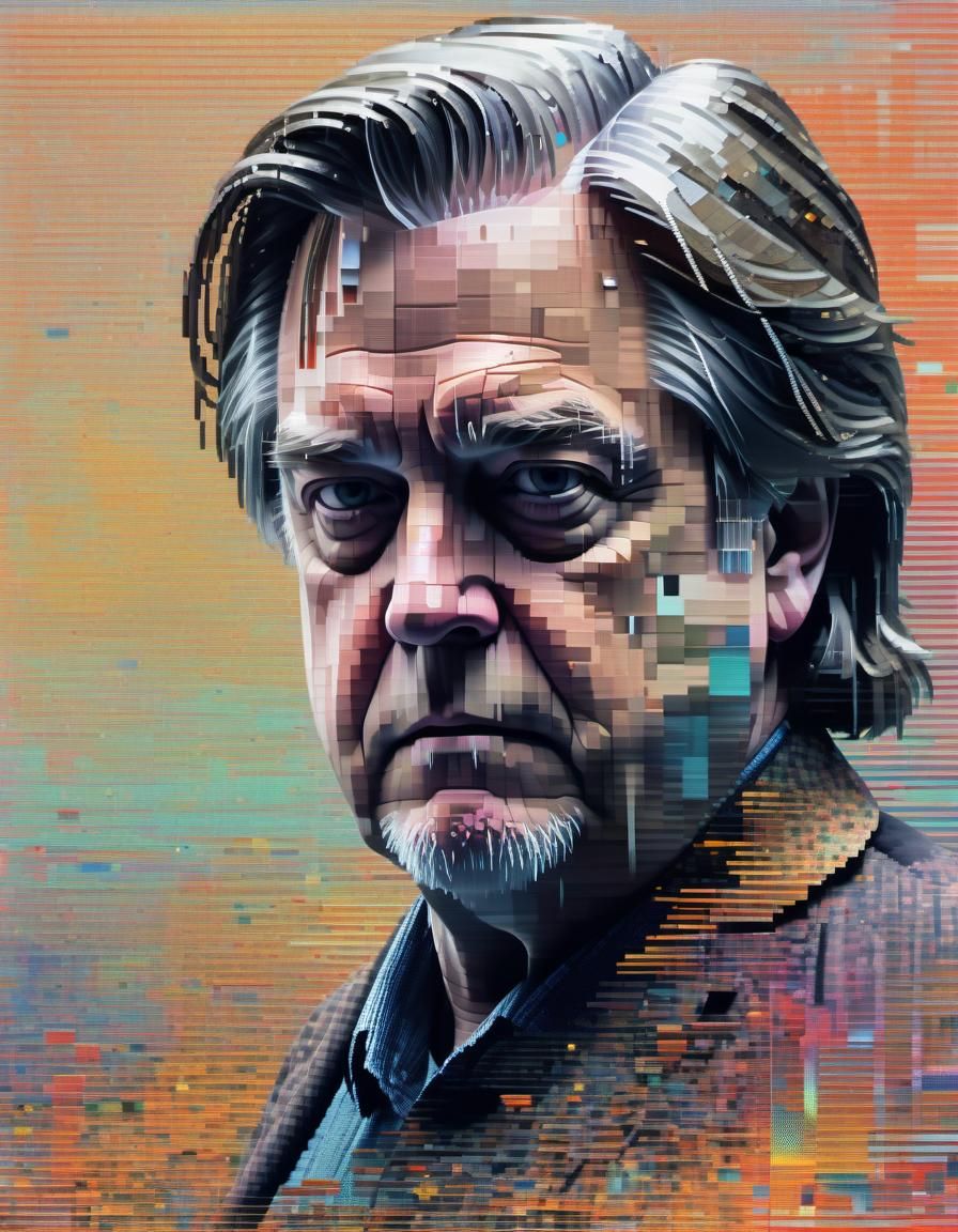 Steve Bannon as Glitch Art Portrait