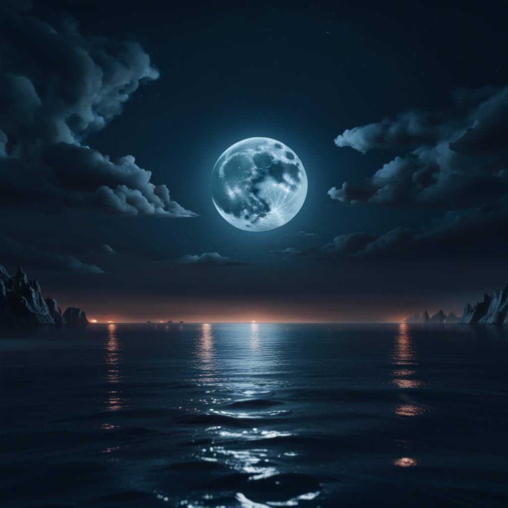 Full Moon Night: Detailed Fantasy Art