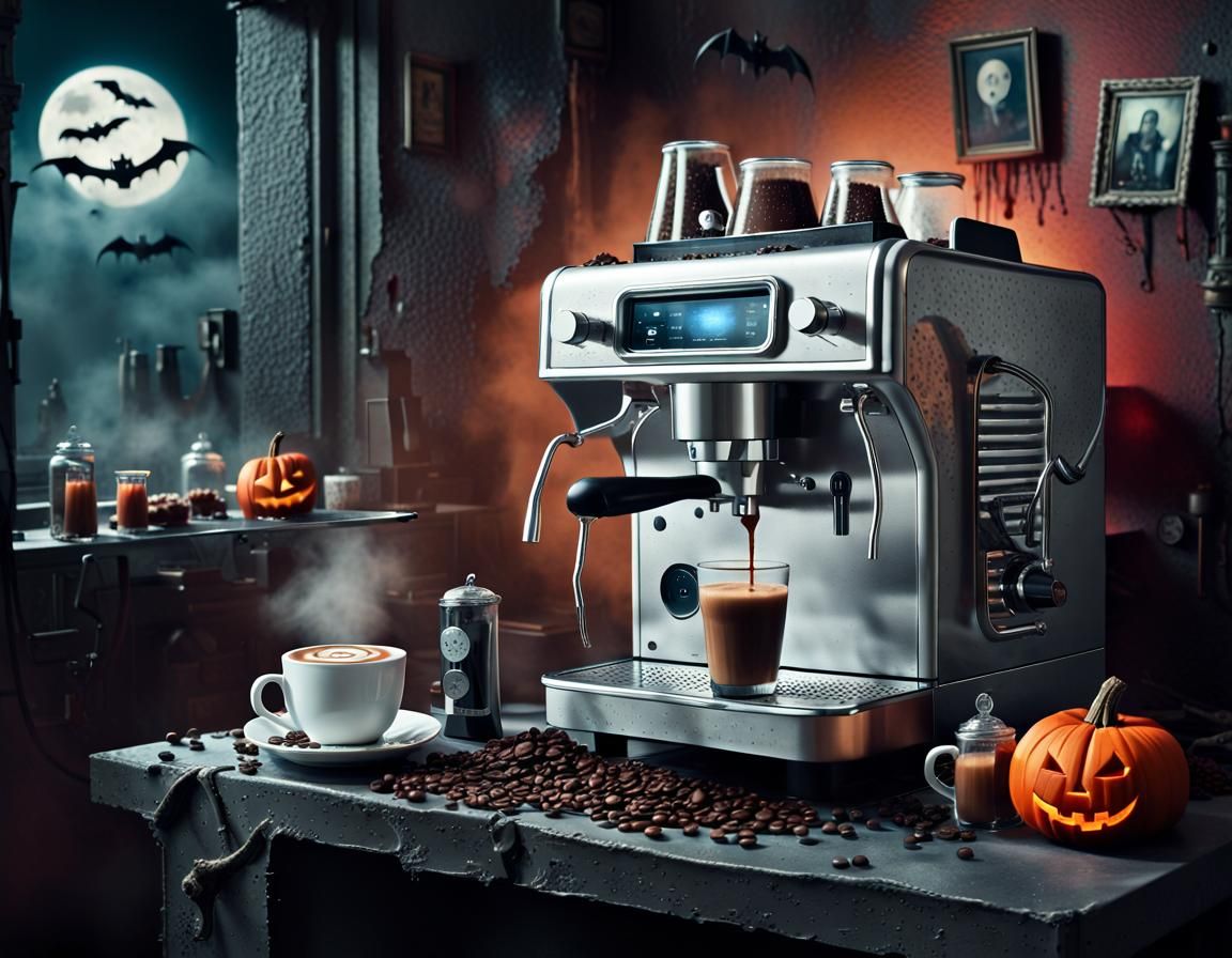 Creepy Coffee Machine Brews Halloween Monster Drinks