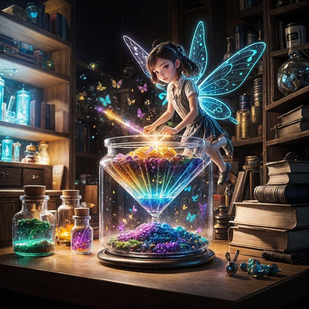 Enchanted Fairy Room with Glowing Potions