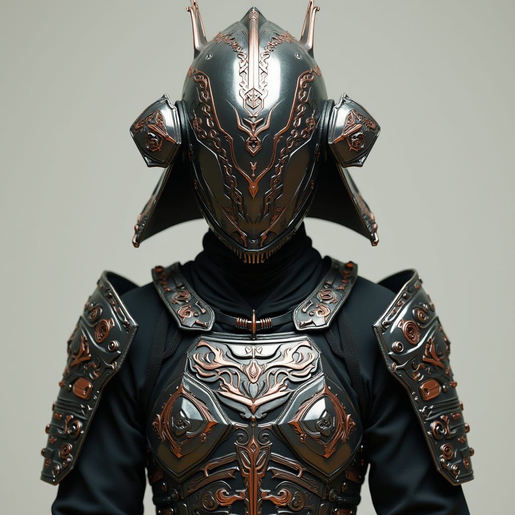Modern Samurai Armor-Inspired Outfit in Photorealistic Style