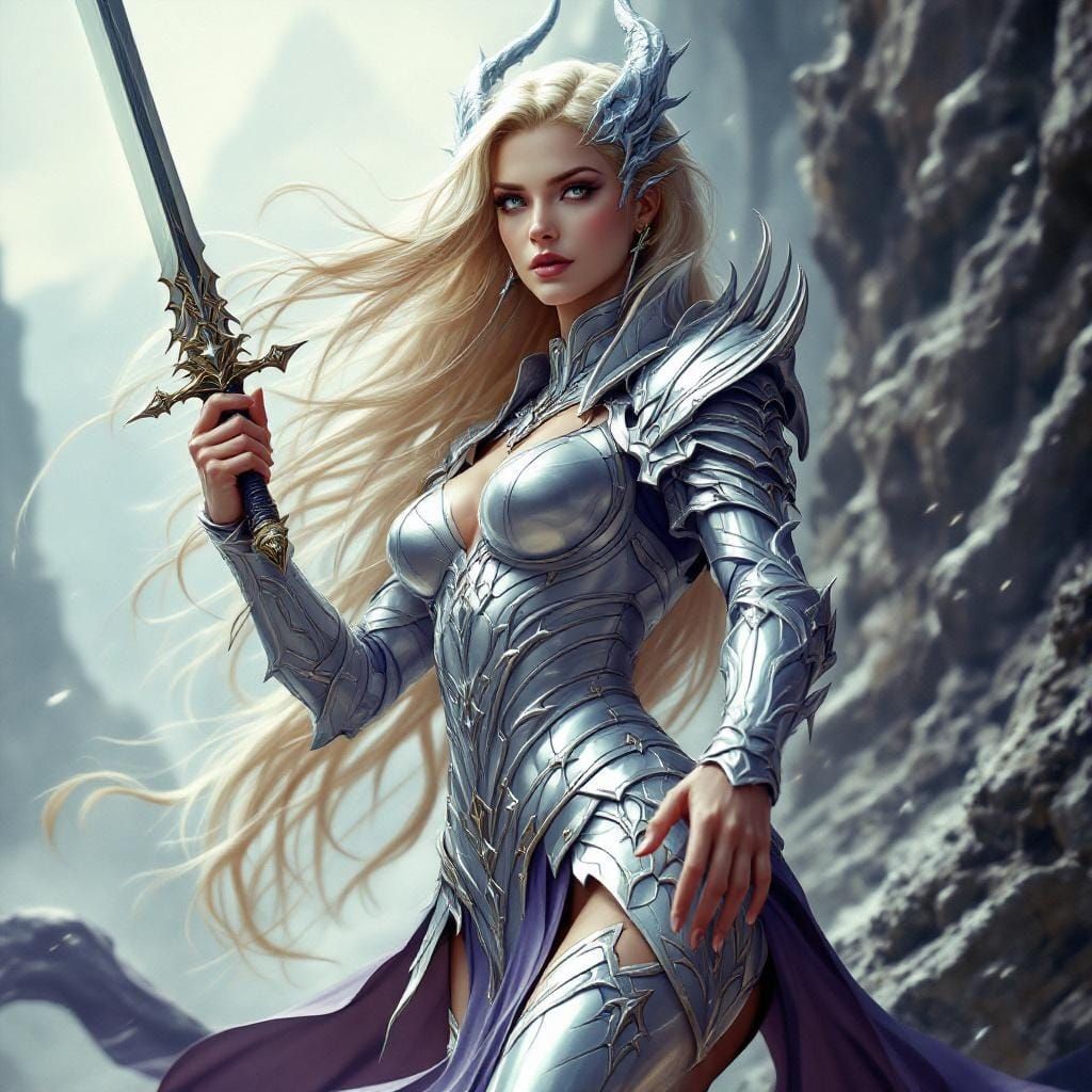 Ice Dragon Knight: A Dark Fantasy Portrait