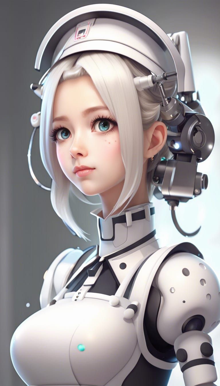 Kawaii Maid Robot Cleaning Room in 8K