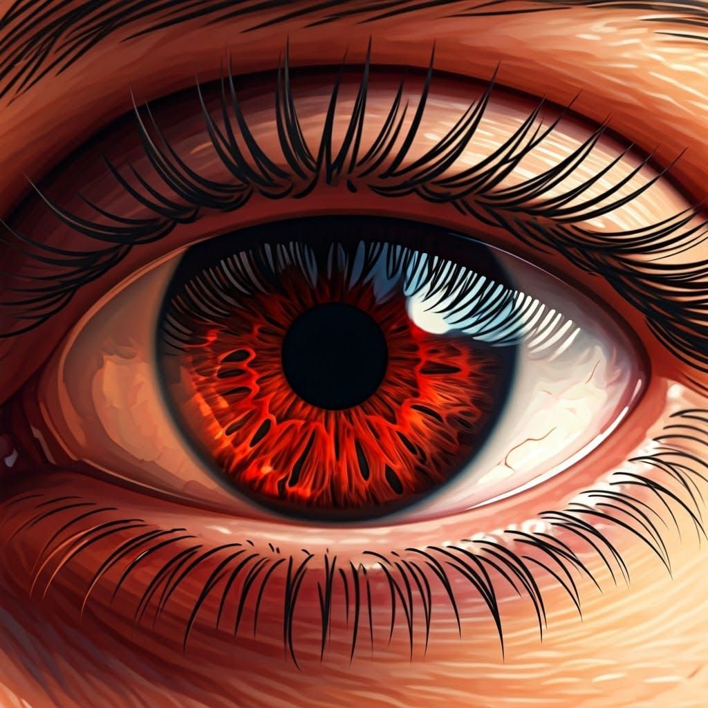 Hyperrealistic Eye with Cat Pupil and Star