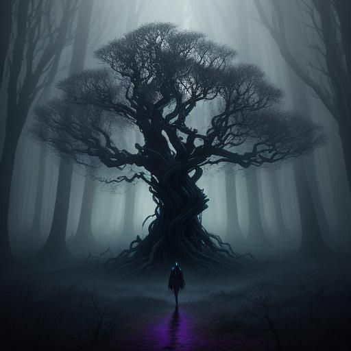 Mystical Forest Portrait in Dark Fantasy Style