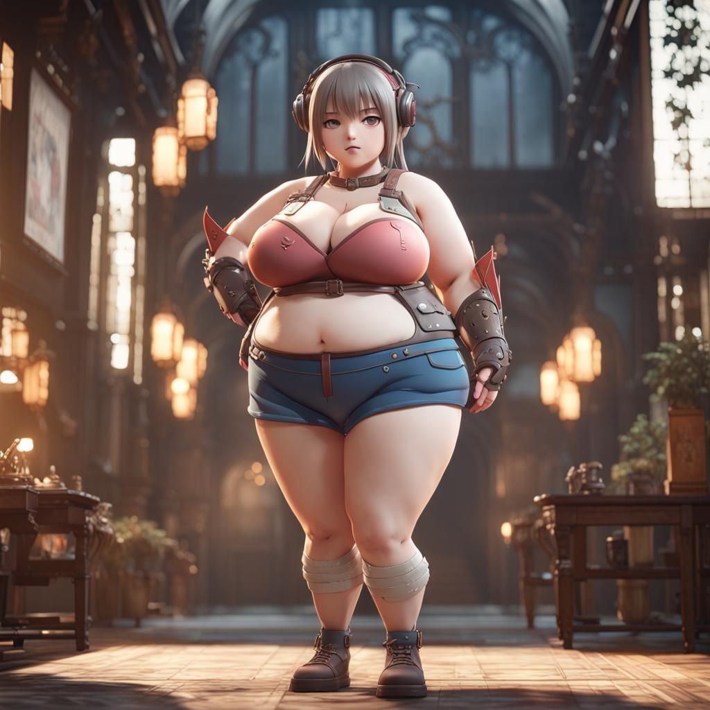 Anime Girl Full Body in 3D Game Style