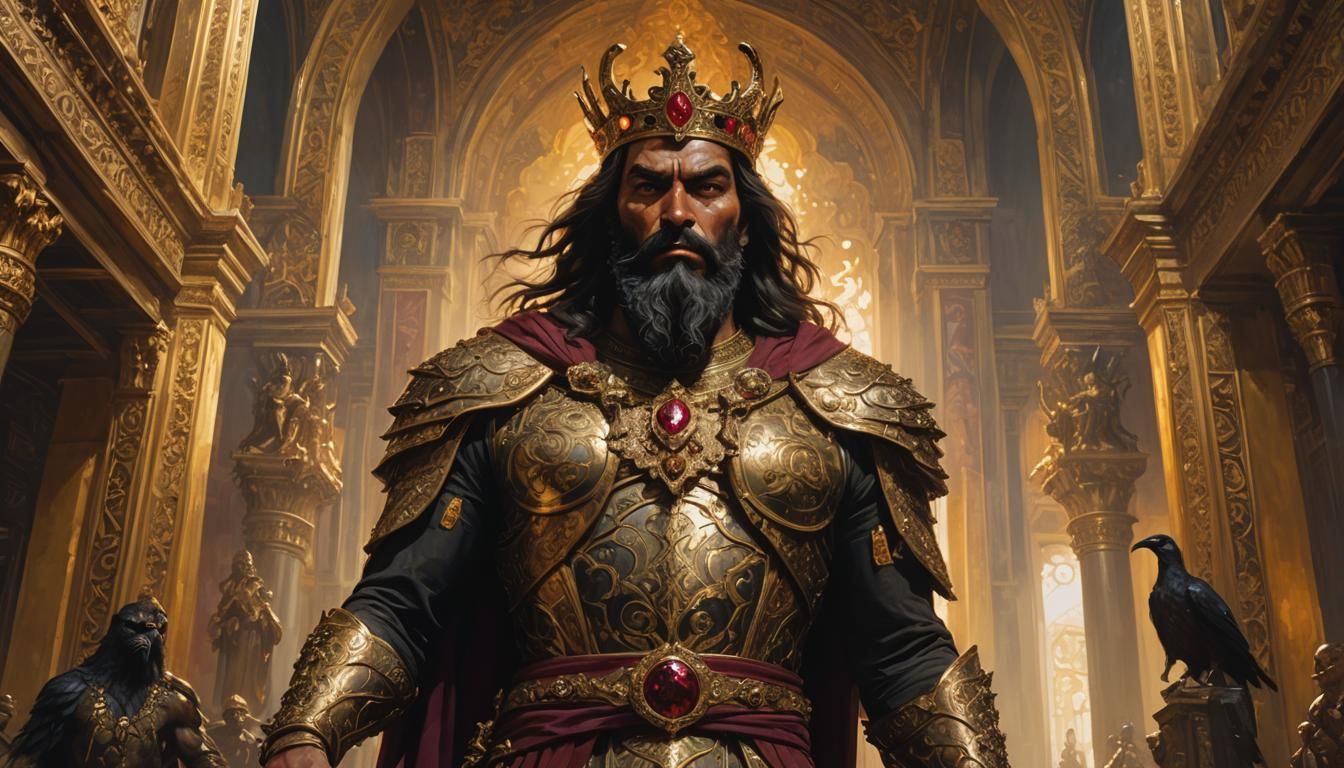 Twelve-Foot Lord in Palace, Fantasy Portrait