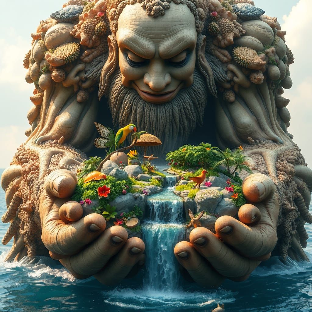 A Colossal Ocean Giant Cradles a Lush Island