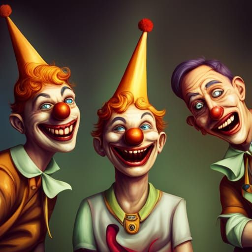 Stupid Clowns: Warm Colors Fantasycore Illustration