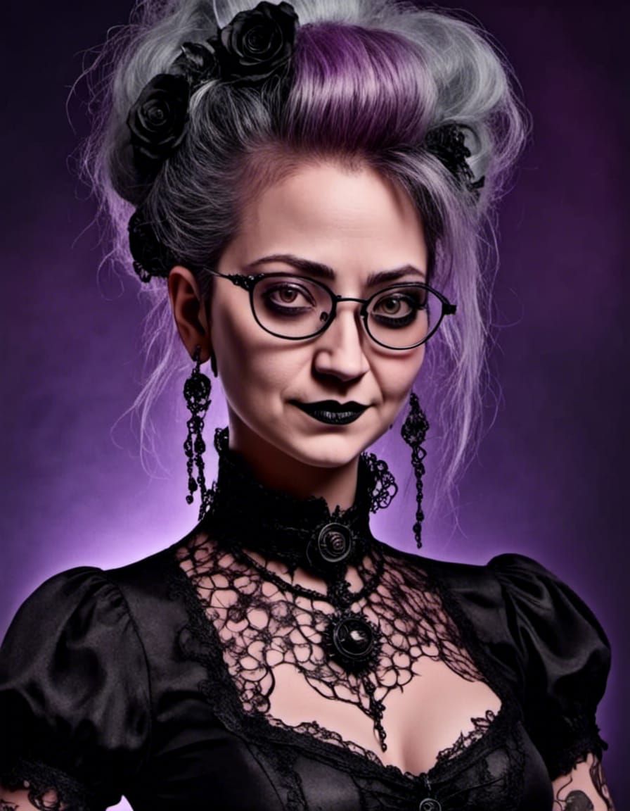 Gothic Plaguepunk Woman in Cinematic Style