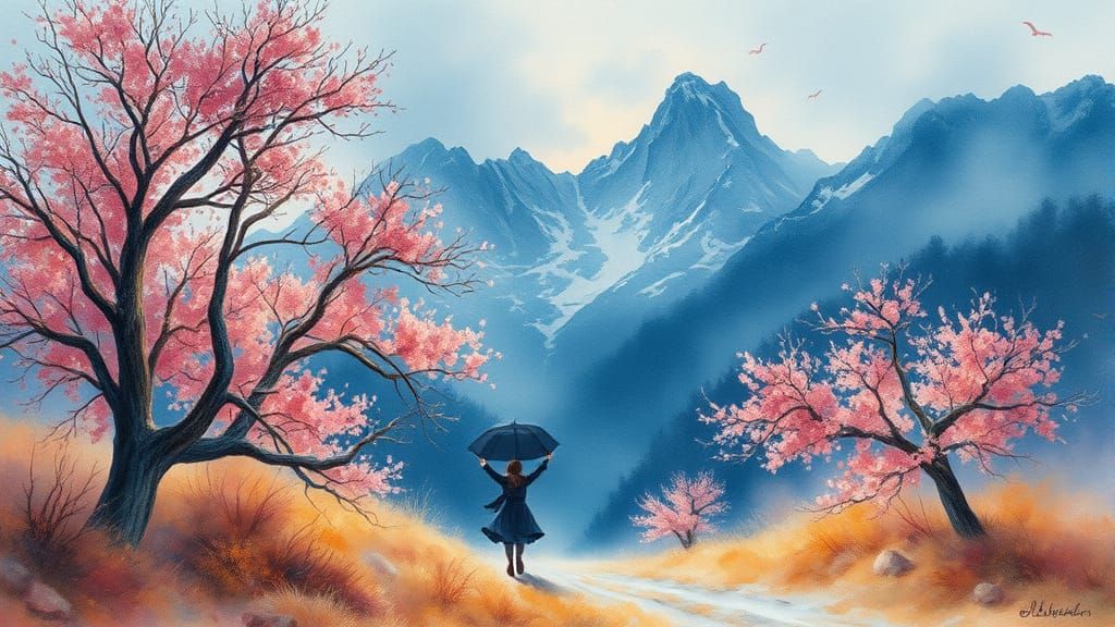 Romantic Hyperrealistic Watercolor Masterpiece